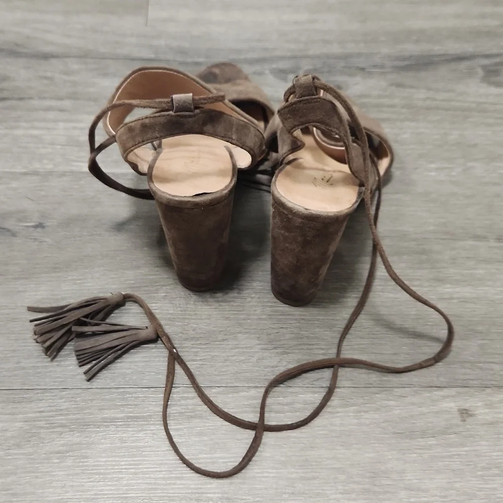 Madewell Octavia Brown Suede Women's Tassel Heels